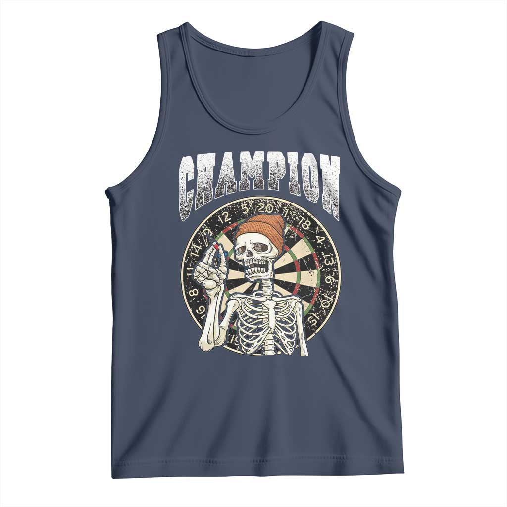 Gothic Skull Dart Master Tank Top Funny Skeleton Dartboard Champion Gift TS12 Navy Print Your Wear
