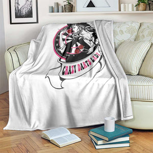 Funny Crazy Darts Lady Throw Blanket Coolest Girls Play Darts TS12 Print Your Wear