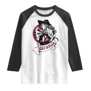 Funny Crazy Darts Lady Raglan Shirt Coolest Girls Play Darts TS12 White Black Print Your Wear