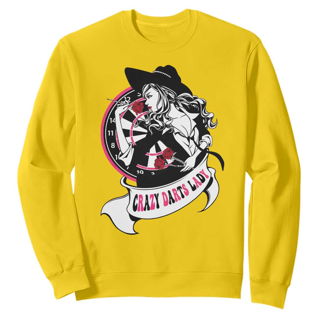Funny Crazy Darts Lady Sweatshirt Coolest Girls Play Darts TS12 Daisy Print Your Wear