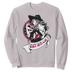 Funny Crazy Darts Lady Sweatshirt Coolest Girls Play Darts TS12 Ice Gray Print Your Wear