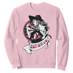 Funny Crazy Darts Lady Sweatshirt Coolest Girls Play Darts TS12 Light Pink Print Your Wear