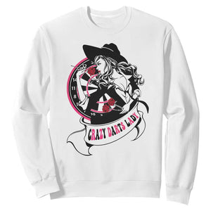 Funny Crazy Darts Lady Sweatshirt Coolest Girls Play Darts TS12 White Print Your Wear