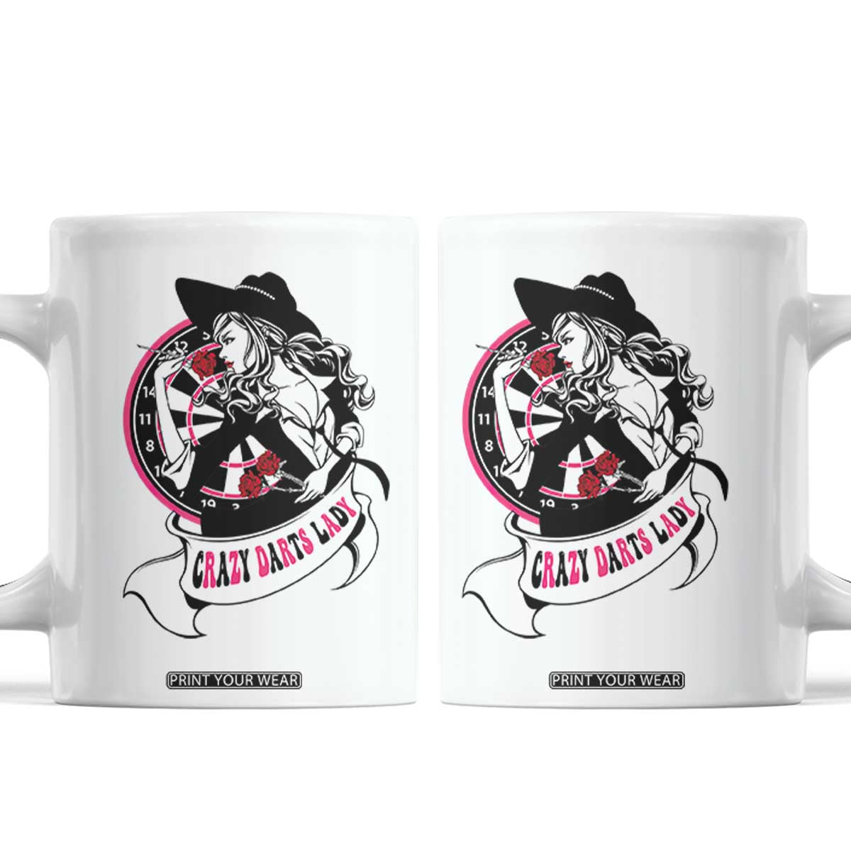 Funny Crazy Darts Lady Coffee Mug Coolest Girls Play Darts TS12 White Print Your Wear