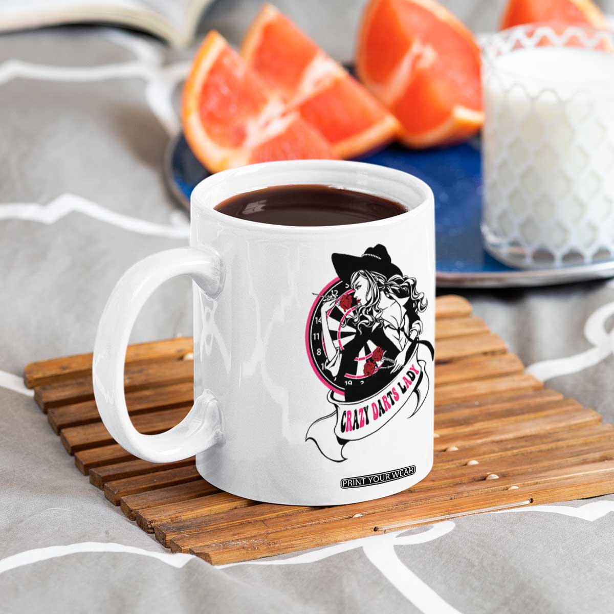 Funny Crazy Darts Lady Coffee Mug Coolest Girls Play Darts TS12 Print Your Wear
