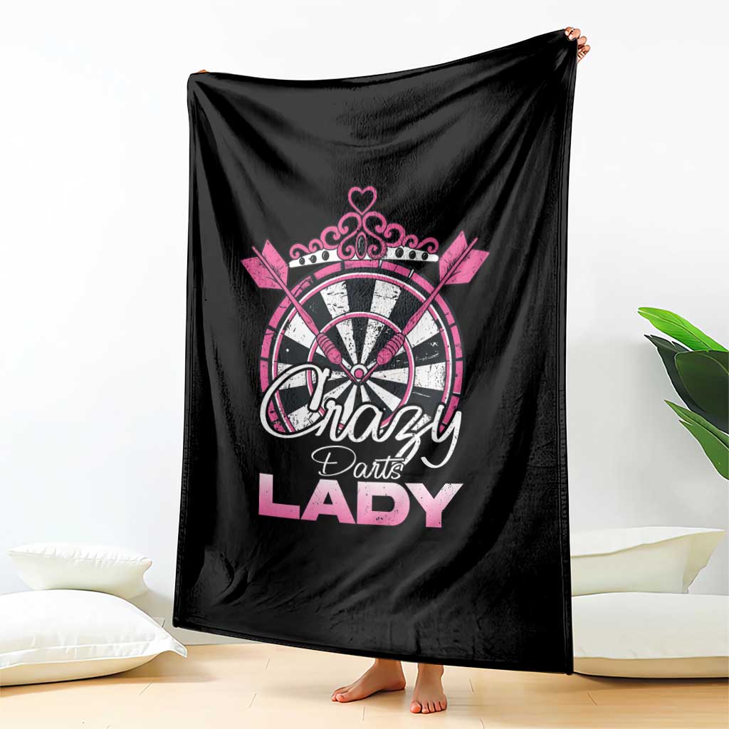 Crazy Darts Lady Throw Blanket Funny Pub Game Gift For Women TS12 Print Your Wear