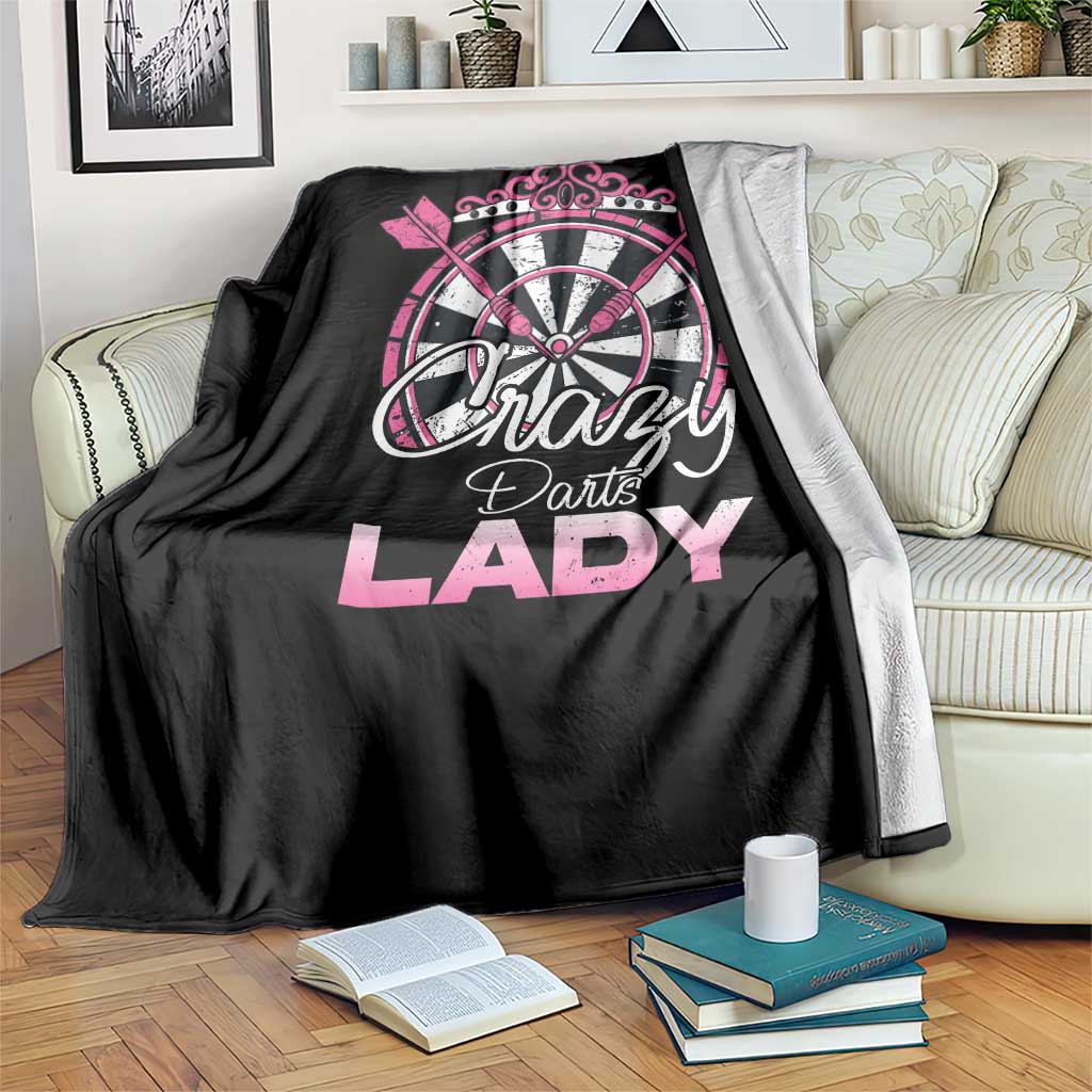 Crazy Darts Lady Throw Blanket Funny Pub Game Gift For Women TS12 Print Your Wear