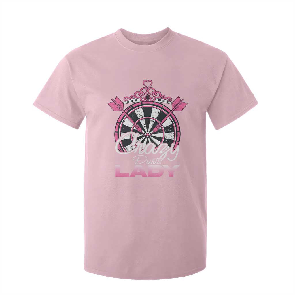 Crazy Darts Lady T Shirt For Kid Funny Pub Game Gift For Women TS12 Light Pink Print Your Wear