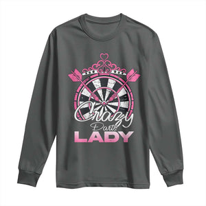 Crazy Darts Lady Long Sleeve Shirt Funny Pub Game Gift For Women TS12 Dark Heather Print Your Wear