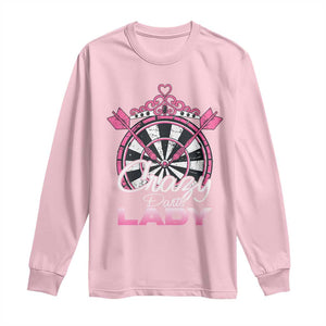 Crazy Darts Lady Long Sleeve Shirt Funny Pub Game Gift For Women TS12 Light Pink Print Your Wear