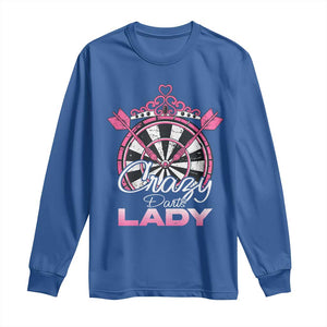 Crazy Darts Lady Long Sleeve Shirt Funny Pub Game Gift For Women TS12 Royal Blue Print Your Wear