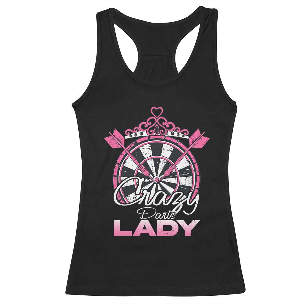 Crazy Darts Lady Racerback Tank Top Funny Pub Game Gift For Women TS12 Black Print Your Wear