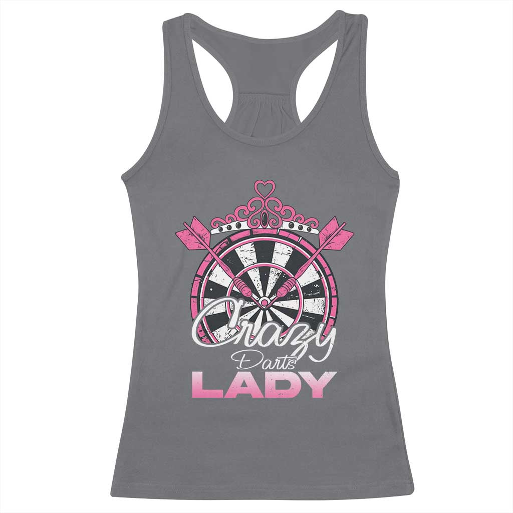 Crazy Darts Lady Racerback Tank Top Funny Pub Game Gift For Women TS12 Charcoal Print Your Wear