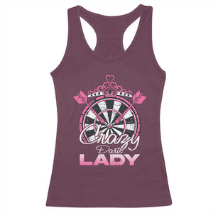 Crazy Darts Lady Racerback Tank Top Funny Pub Game Gift For Women TS12 Maroon Print Your Wear