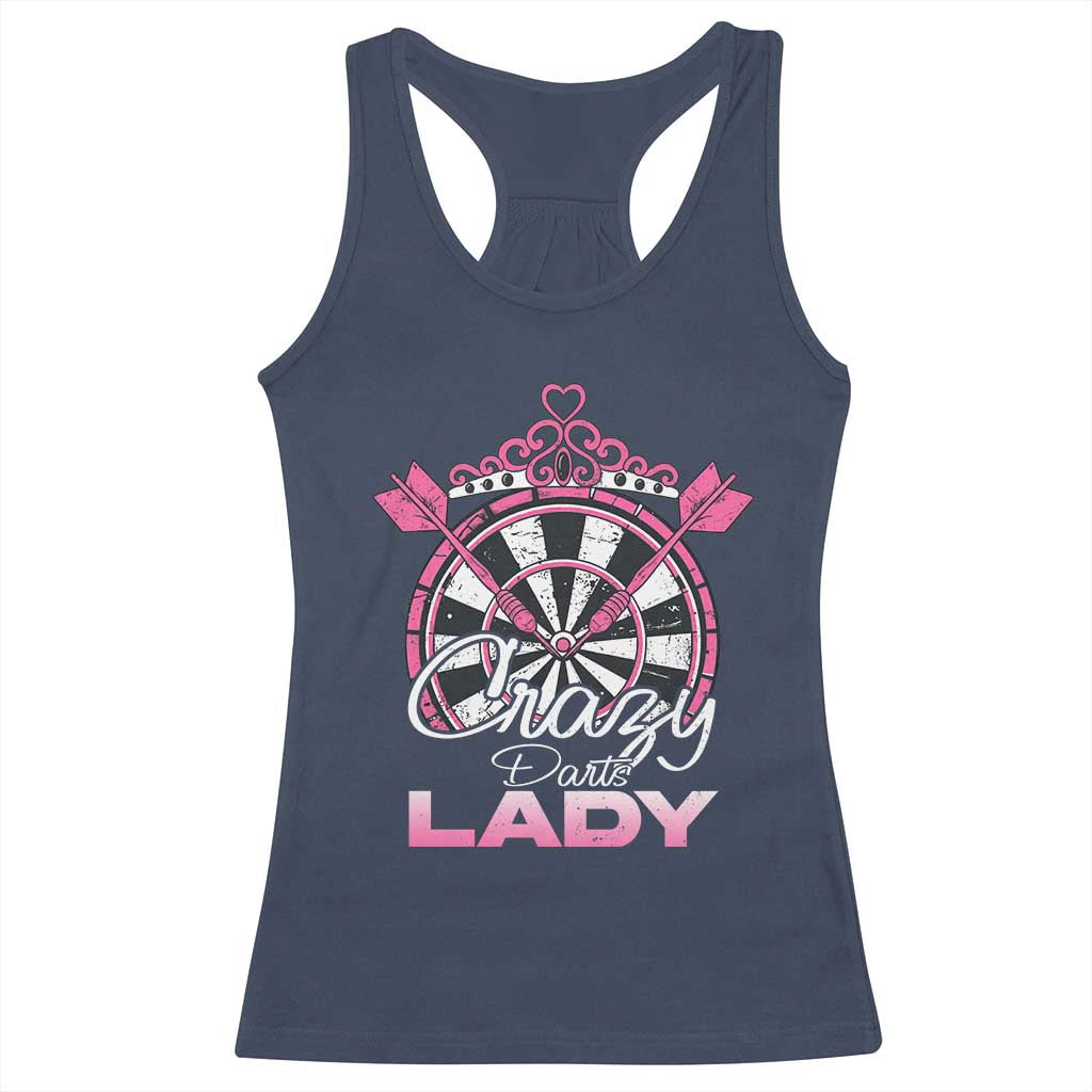 Crazy Darts Lady Racerback Tank Top Funny Pub Game Gift For Women TS12 Navy Print Your Wear