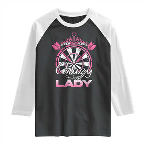 Crazy Darts Lady Raglan Shirt Funny Pub Game Gift For Women TS12 Black White Print Your Wear