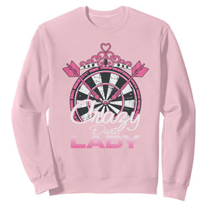 Crazy Darts Lady Sweatshirt Funny Pub Game Gift For Women TS12 Light Pink Print Your Wear