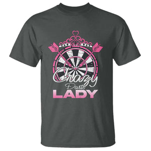 Crazy Darts Lady T Shirt Funny Pub Game Gift For Women TS12 Dark Heather Print Your Wear