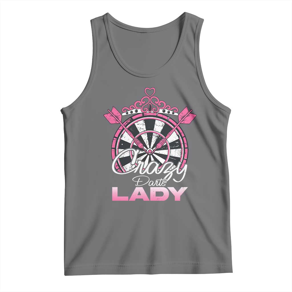 Crazy Darts Lady Tank Top Funny Pub Game Gift For Women TS12 Black Heather Print Your Wear