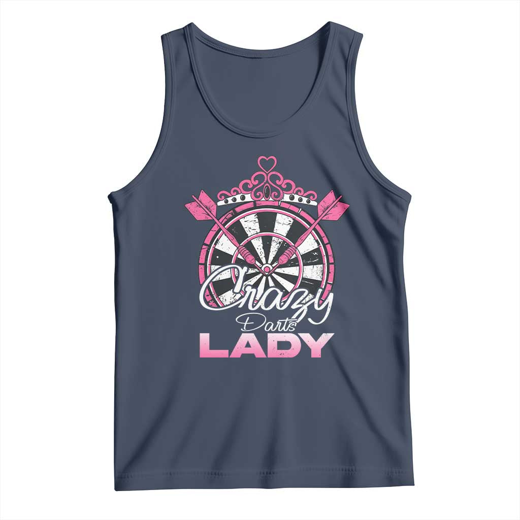 Crazy Darts Lady Tank Top Funny Pub Game Gift For Women TS12 Navy Print Your Wear