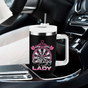 Crazy Darts Lady Tumbler With Handle Funny Pub Game Gift For Women TS12 Print Your Wear