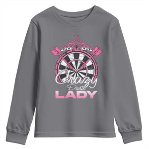 Crazy Darts Lady Youth Sweatshirt Funny Pub Game Gift For Women TS12 Charcoal Print Your Wear