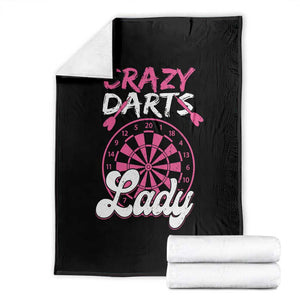 Crazy Darts Lady Bullseye Dart Shooting Throw Blanket Female Dartist Gift TS12 Black Print Your Wear