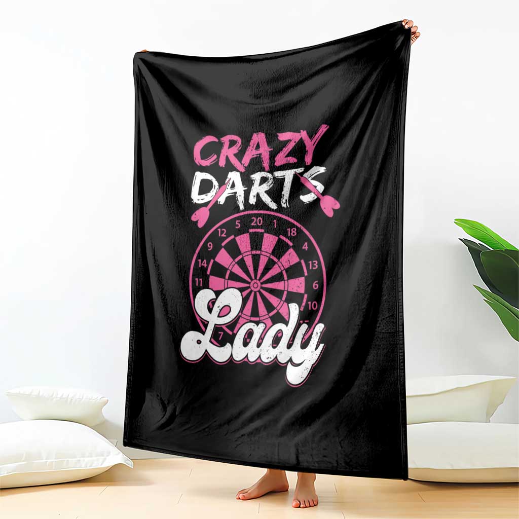 Crazy Darts Lady Bullseye Dart Shooting Throw Blanket Female Dartist Gift TS12 Print Your Wear