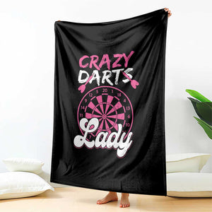Crazy Darts Lady Bullseye Dart Shooting Throw Blanket Female Dartist Gift TS12 Print Your Wear