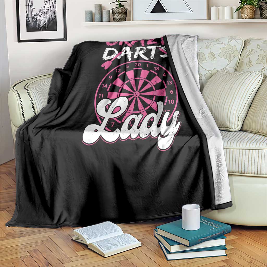 Crazy Darts Lady Bullseye Dart Shooting Throw Blanket Female Dartist Gift TS12 Print Your Wear