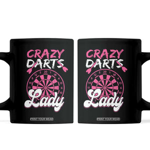 Crazy Darts Lady Bullseye Dart Shooting Coffee Mug Female Dartist Gift TS12 Black Print Your Wear