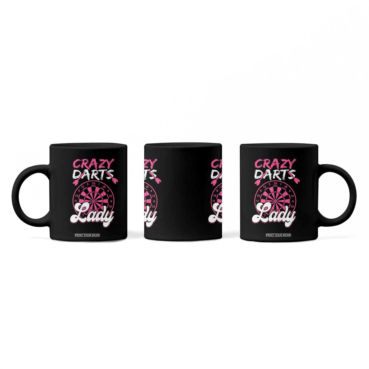 Crazy Darts Lady Bullseye Dart Shooting Coffee Mug Female Dartist Gift TS12 Print Your Wear