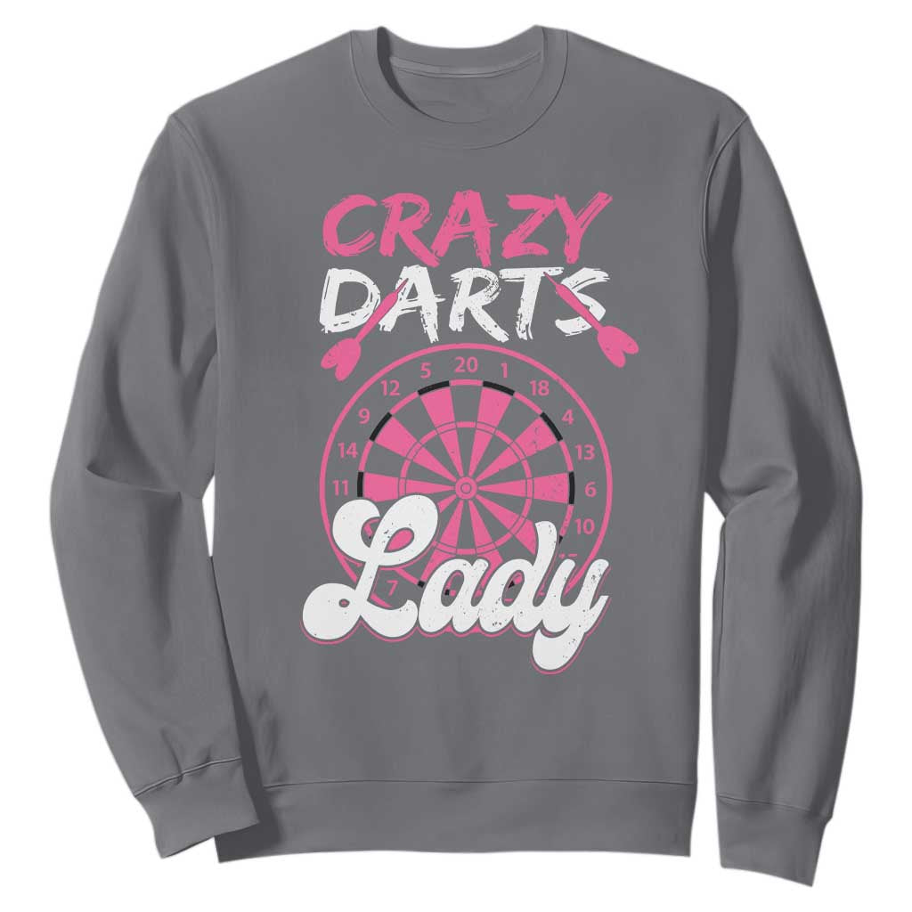 Crazy Darts Lady Bullseye Dart Shooting Sweatshirt Female Dartist Gift TS12 Charcoal Print Your Wear