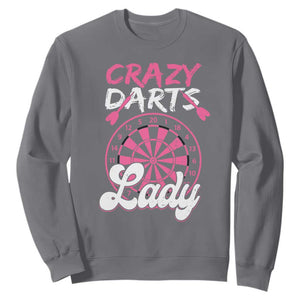 Crazy Darts Lady Bullseye Dart Shooting Sweatshirt Female Dartist Gift TS12 Charcoal Print Your Wear