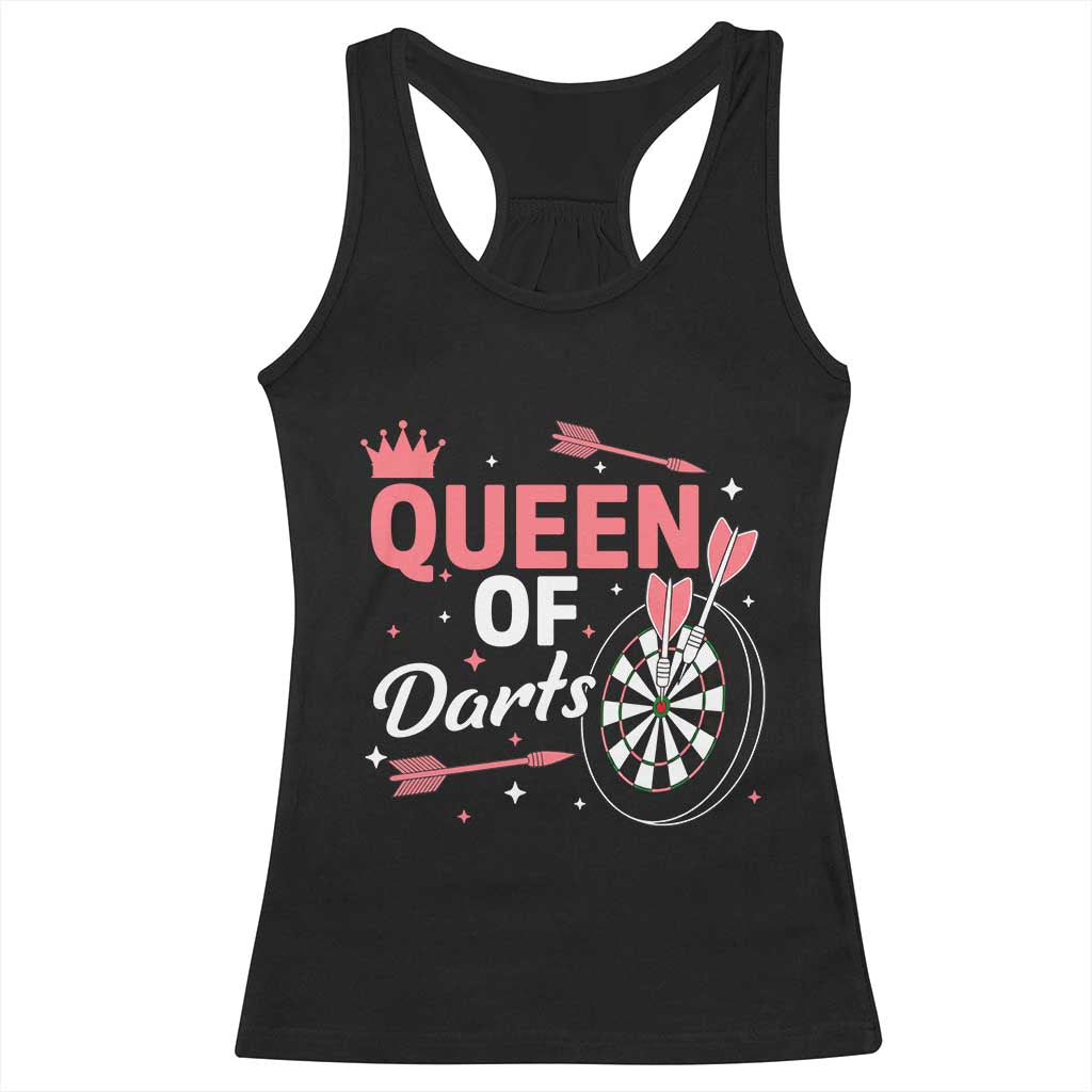 Queen Of Darts Bullseye Shooter Racerback Tank Top Female Dartist Gift TS12 Black Print Your Wear