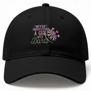 Never Underestimate A Girl With Dart Baseball Cap Sports Lover Gift TS12 Print Your Wear