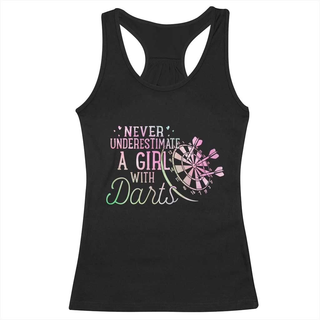 Never Underestimate A Girl With Dart Racerback Tank Top Sports Lover Gift TS12 Black Print Your Wear