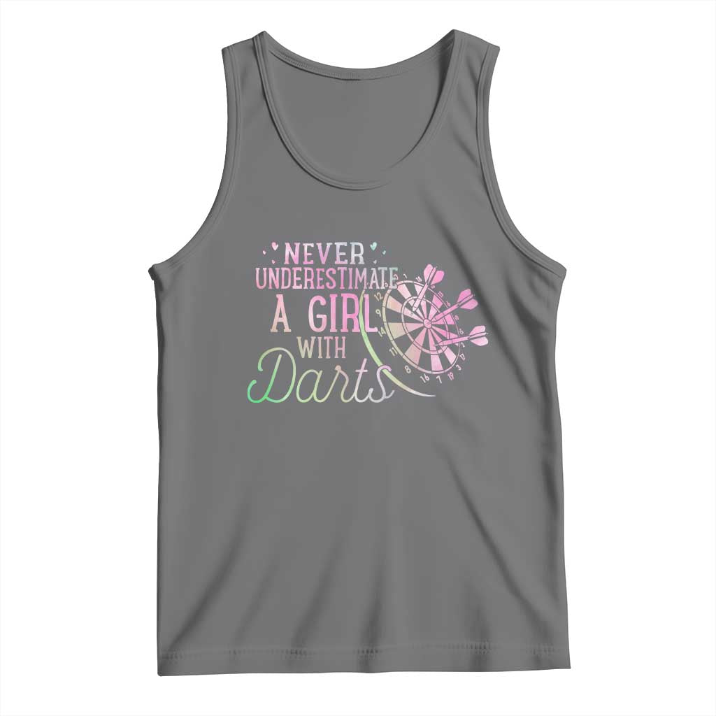 Never Underestimate A Girl With Dart Tank Top Sports Lover Gift TS12 Black Heather Print Your Wear
