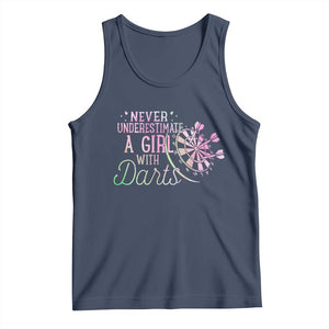Never Underestimate A Girl With Dart Tank Top Sports Lover Gift TS12 Navy Print Your Wear