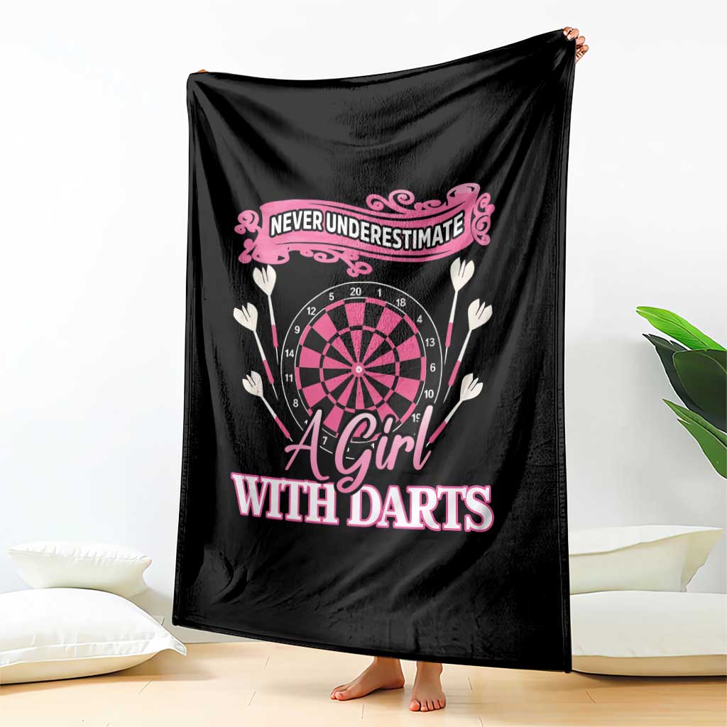 Never Underestimate A Girl Dart Player Gift Idea Throw Blanket TS12 Print Your Wear