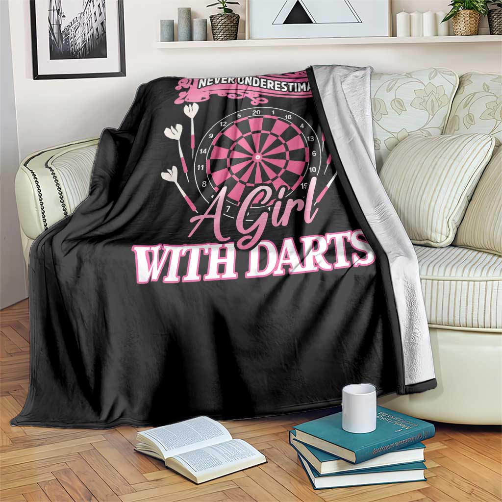Never Underestimate A Girl Dart Player Gift Idea Throw Blanket TS12 Print Your Wear