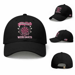 Never Underestimate A Girl Dart Player Gift Idea Baseball Cap TS12 Baseball Cap Universal Fit Black Print Your Wear