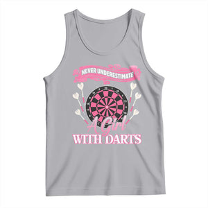 Never Underestimate A Girl Dart Player Gift Idea Tank Top TS12 Athletic Heather Print Your Wear