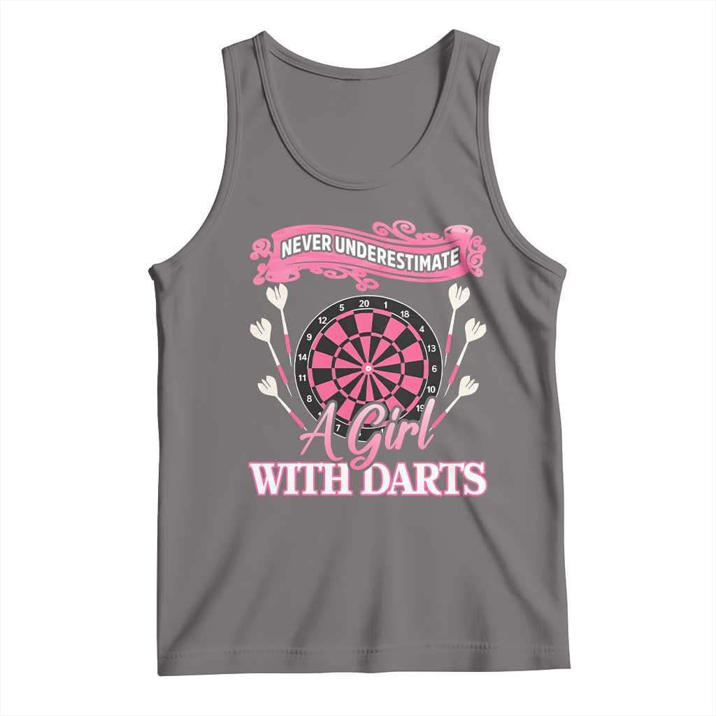 Never Underestimate A Girl Dart Player Gift Idea Tank Top TS12 Deep Heather Print Your Wear