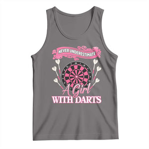 Never Underestimate A Girl Dart Player Gift Idea Tank Top TS12 Deep Heather Print Your Wear