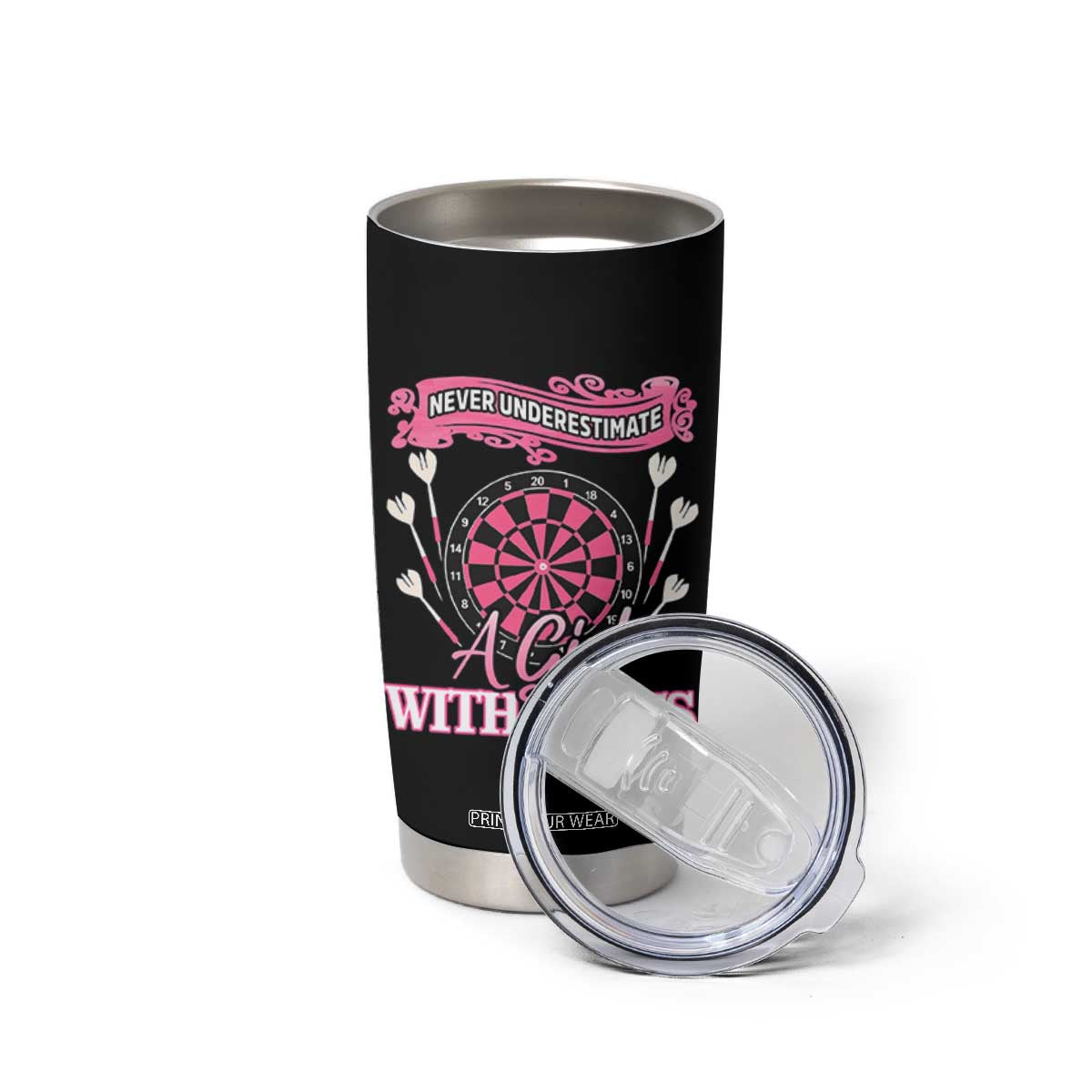 Never Underestimate A Girl Dart Player Gift Idea Tumbler Cup TS12 Print Your Wear
