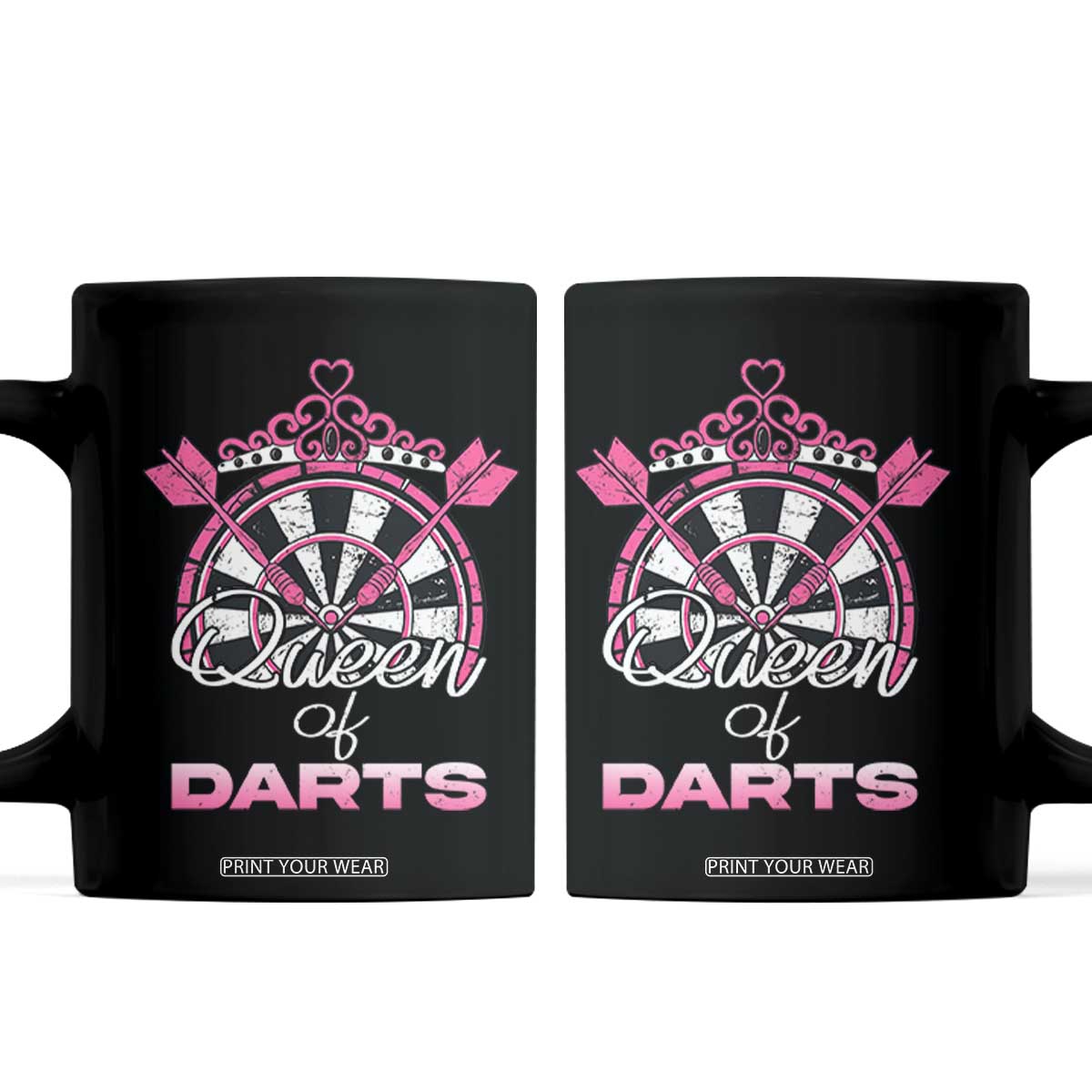 Queen Of Darts Coffee Mug Funny Dart Gift For Women TS12 Black Print Your Wear