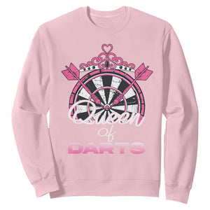 Queen Of Darts Sweatshirt Funny Dart Gift For Women TS12 Light Pink Print Your Wear