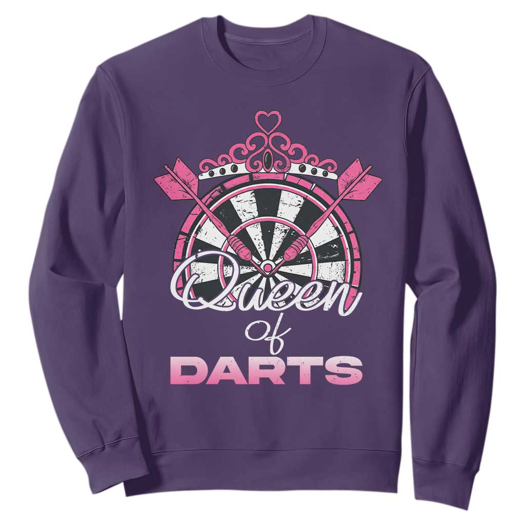 Queen Of Darts Sweatshirt Funny Dart Gift For Women TS12 Purple Print Your Wear