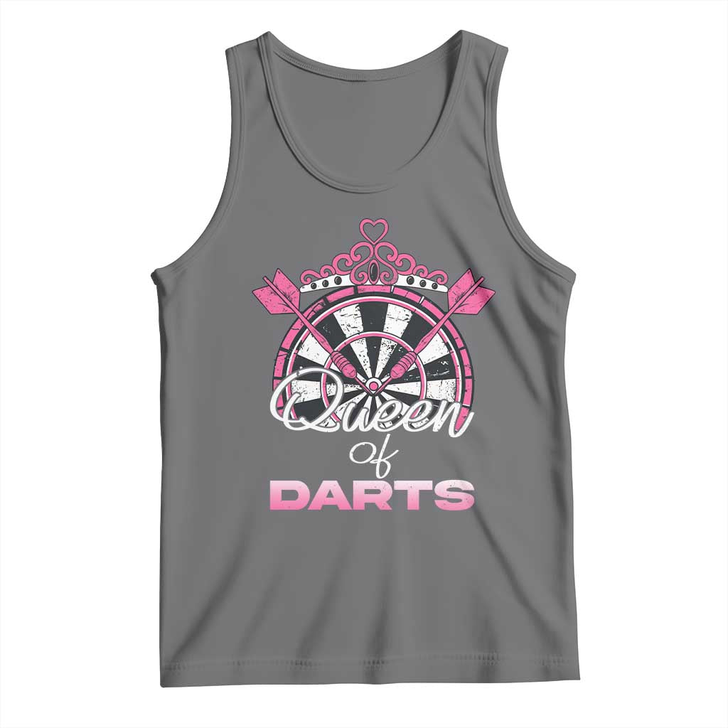 Queen Of Darts Tank Top Funny Dart Gift For Women TS12 Black Heather Print Your Wear